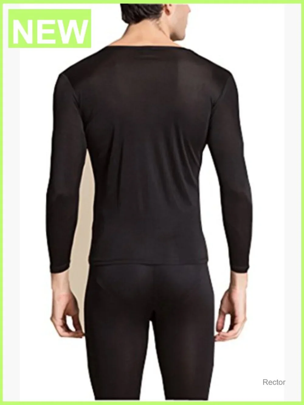Men's Silk Long Johns Thermal Set Top & Bottom Base Layer Long Sleeve